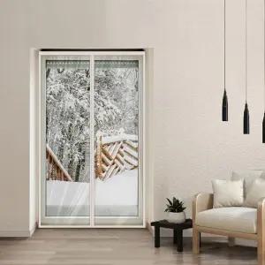 프리미엄 보온용 자석 방풍커튼 소 화이트