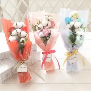 은은한 코튼 비누꽃 꽃다발 부케 입학 졸업식 생일 기념일 선물 인테리어 소품