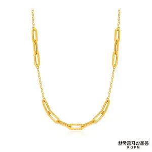 [한국금자산운용] 24K 컷팅링크클립 목걸이+ (방송)로마뱅글팔찌