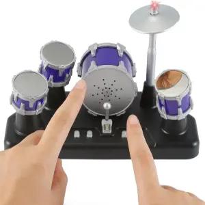 파워TRC 핑거 드럼 세트 미니 전기 소형 데스크탑 재미있는 액세서리 악기 게임 파티 성인을 위한 조명과