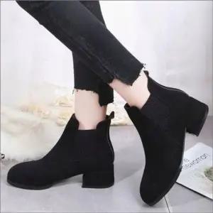 여성 첼시부츠 기모안감 겨울 스웨이드 앵클부츠 옆밴딩 2색