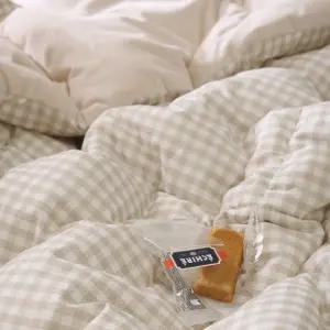 플로라 인디체크 순면 극세사 차렵이불 2컬러