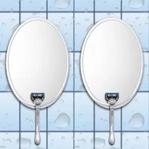 혀누닷컴 욕실 김서림방지 거울 면도 화장 면도기걸이형 화장실 안티포그 거울