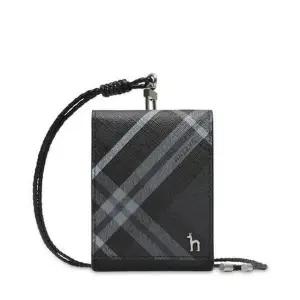 갤러리아 헤지스핸드백 [HJHO5E660BK]남성 체크 2단 목걸이형 카드지갑