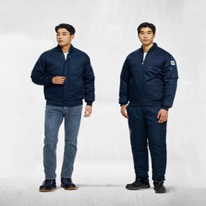 티뷰크 겨울 기본 막 점퍼 곤색 솜패딩 상의 하의