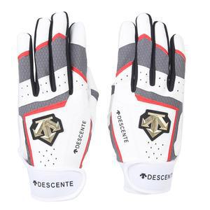 [데상트][DESCENTE] 데상트 SO123WGL22 베이스볼 천연양피 배팅장갑 (화이트/레드)