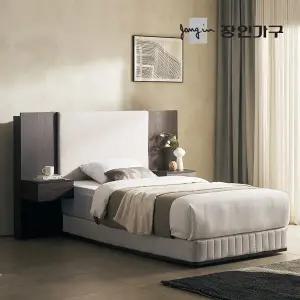 장인가구 까르뎅차콜 패브릭 LED 호텔 침대 투매트리스 프레임 SS+유로탑+협탁2(400 400)
