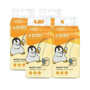 슈퍼대디 매직슬림 밴드형 기저귀 4팩+아기상어 타포린백 증정