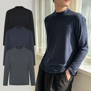 이브바바 남성 웜 기모 터틀 하프넥 이너 반목 티셔츠 3종세트