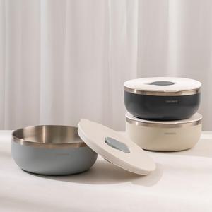 오리지니크 샐러드볼 스텐 그릇 파스타 시리얼 소스 요거트볼 2종 세트