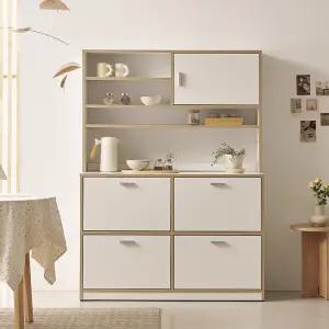 나무뜰 시크레 E0등급 폭깊은 주방 수납장 서랍장 1200 상부장 세트 BCF025C