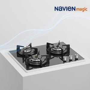 나비엔매직 3구 빌트인 가스레인지 매립형 가스쿡탑 GRB-6003 타공 560x440 전기코드식