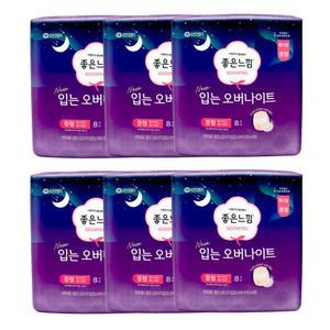 좋은느낌 New 입는 오버나이트 중형 8매x6팩 여성 입는 팬티형 생리대