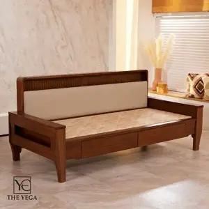 [신라온돌흙침대]예가 서랍형 황토숯볼 원목 흙카우치 소파