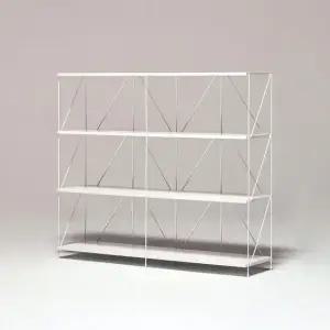 E0자재 ST1865 스틸프레임 수납 4단 선반장 1200