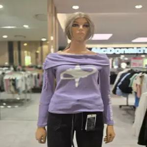 [에고이스트] 레이스업 포인트 오픈 숄더 프린팅 티셔츠 EQ3CL-864