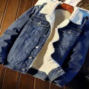 겨울용 청자켓 남성 데님 루즈핏 뽀글이 두꺼운