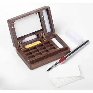 휴대용 미니팔레트 수채화 미술 드로잉 여행용 철제 용품