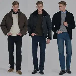 [뱅뱅]25FW 남성 겨울 본딩 라이크라 데님3종