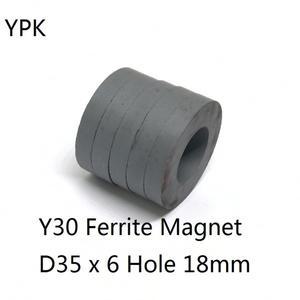 12 5PCS/로트 링 페라이트 자석 35x6 홀 18 Y30 블랙 라운드 스피커 영구 구멍 매그넷 35x6-18