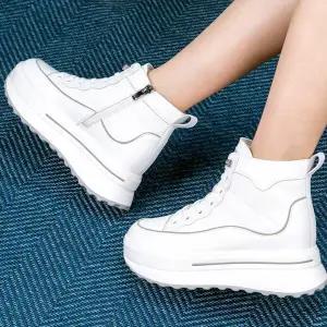 슈즈 가죽 키높이 여성여자 운동화 슬립온 하이탑 스니커즈 6cm sjpe s-907