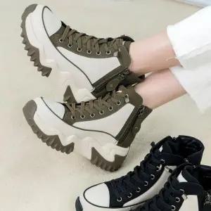 슈즈 가죽 키높이 여성여자 운동화 슬립온 하이탑 스니커즈 6cm sms957