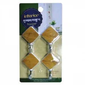 유니온 생활용품 우드 마름모 행거 (4개입) (WHB-01)