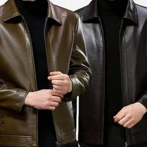 남성 가죽 자켓 싱글 블루종 봄가을 남성 레더 자켓 카라 점퍼