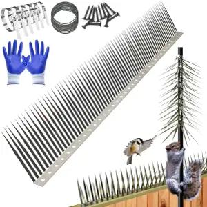 버드 스파이크 야외 다람쥐 피더 폴을 위한 배플 정원 울타리와 과일 나무 등반을 피하세요. (120인치)