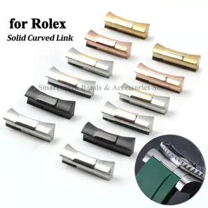 호환 Daytona용 Rolex Submariner용 솔리드 곡선 엔드 20mm 2개 116503  워터 고스트 고무 시계 스트랩 원