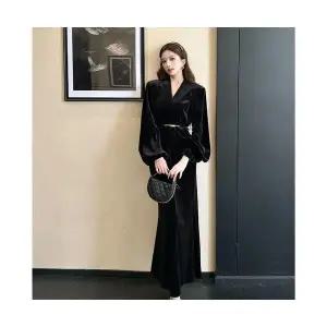 여자 정장세트 추동 브이넥 벨벳 상의+스커트 세트 BE4