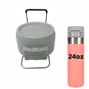 [미국배송] 스탠리 퀵 플립 GO용 교체 뚜껑 컵 24온스 36온스 물병 원 버튼 물병 뚜껑(그레이)과 호환되는 텀블러 뚜껑