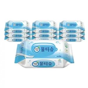 깨끗한나라 안심 10단계 정제수 피부 저자극 물티슈_리필형 70매 10팩