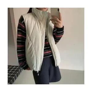 여자 베스트 패딩 조끼 겨울 차이나 아우터 민소매 보온 상의 나시 ST4