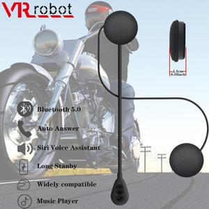 VR 로봇 T6 바이크 오토바이 블루투스 5.0 헤드셋 헬멧 내부 헤드폰 모토 무선 Hansfree 음악 플레이어