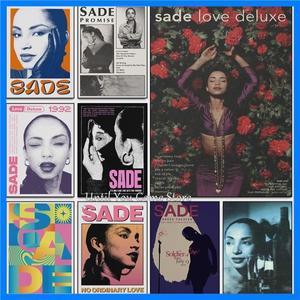 가수 세이드 시리즈 빈티지 음악 포스터 프린트 캔버스 아트 그림 거실 및 침실 벽 현대 장식 프레임리스