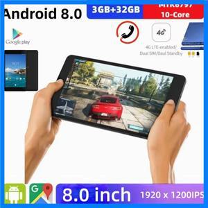 새로운 8인치 안드로이드 8.0 태블릿 4G 통화 듀얼 SIM 카드 MTK6797 10코어 CPU 3GB 램 32GB 저장용량 192
