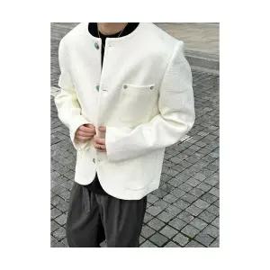 키체샵 남성 바람막이 점퍼 봄 가을 패드 패턴 코트 HO3