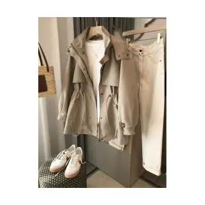 블랙팬서 여성점퍼 카키색 후드 트렌치 숏가을 코트 캐주얼 OPH4