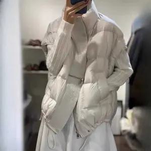 패딩반팔조끼 빅사이즈 집업 베스트 경량 화이트