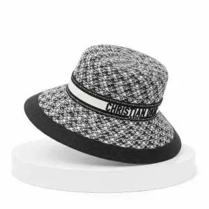 [디올]D-Bobby 하운즈투스 넓은 챙 모자 CPB9076ESPP 921 821430