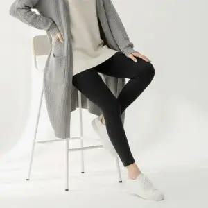 (2장세트) 여성 기모 레깅스 10부 무지 신축성 좋은 스판 겨울 쫄바지