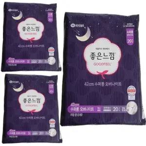 좋은느낌 수퍼롱 오버나이트 날개형 20개입 x 3개