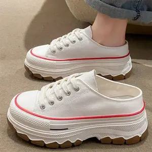 여성 슬립온 키높이 통굽 스니커즈 뮬 WFGS3UZ