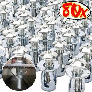 80/4피스 꽃잎 모양 리벳 너트 나사 볼트 키트 확장 금속 패널 라이센스 플레이트 클램프 잠금 잭 벽 패스