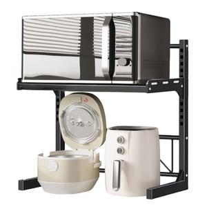 2/3 계층 확장형 전자레인지 스탠드 헤비 듀티 랙 높이 조절 가능 주방 조리대용 선반