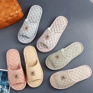 준캡 발이편한 두꺼운 3겹 면실내화 B패치 3중패브릭 거실화 답례품 펜션 학원 학교