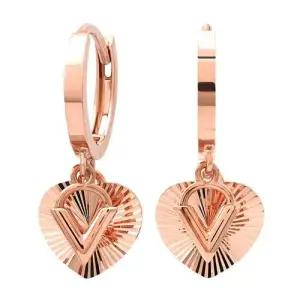 14K 하트 로즈골드 고급 원터치링 금 귀걸이 WADF537