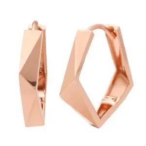 14K 컷팅 스퀘어 로즈골드 고급 원터치링 금 귀걸이 WADF53A