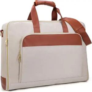 여성 의류 여행 가방 출장용 최대 3정 여행용 걸이 1개 중 2개 접이식 15.6인치 노트북 베이지
